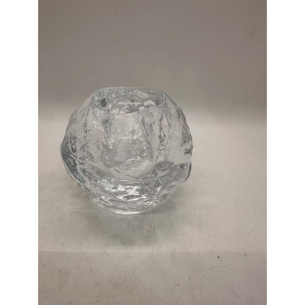 Kosta Boda Art Glass‎ Votive Candle Holder Clear Ice Block Style